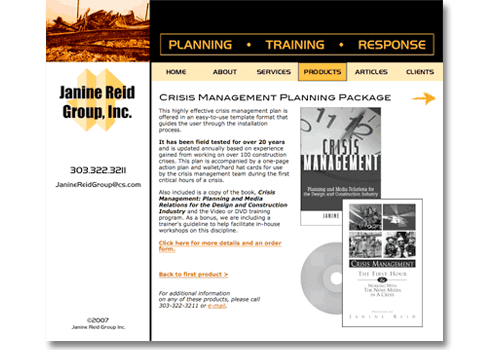 Janine Reid website sample